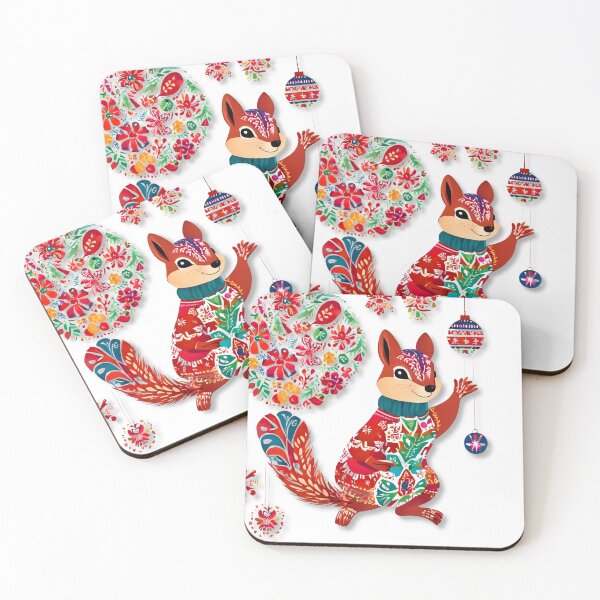 Item preview,  Świąteczna wiewiórka, Folk Christmas Squirrel – Polish Wycinanki Holiday Design designed and sold by AmberWit.