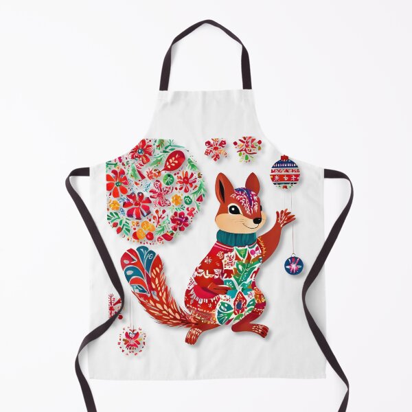 Item preview, Świąteczna wiewiórka, Folk Christmas Squirrel – Polish Wycinanki Holiday Design designed and sold by AmberWit.