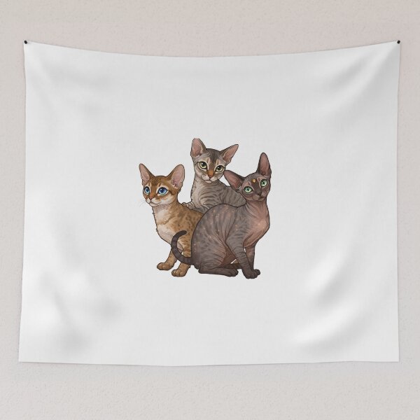Item preview, My Dear Friends, Merry Christmas, Singapura, Devon Rex, Cornish Rex Cat designed and sold by chipmuckdesignn.