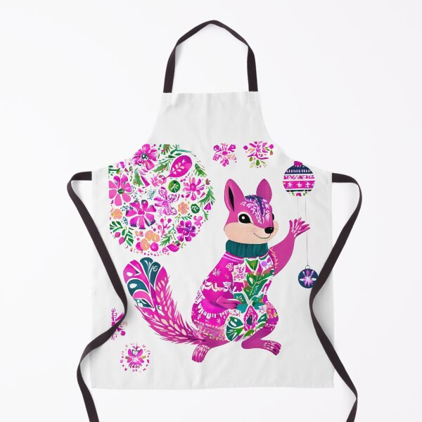 Item preview, Pink Christmas Squirrel – Polish Folk Art Wycinanki Design, Świąteczna wiewiórka designed and sold by AmberWit.