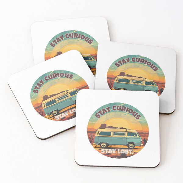 Item preview, Stay Curious Stay Lost - Retro Van Life Adventure Graphic Design designed and sold by SaadArtCo.