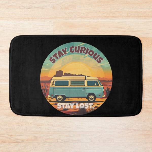 Item preview, Stay Curious Stay Lost - Retro Van Life Adventure Graphic Design designed and sold by SaadArtCo.