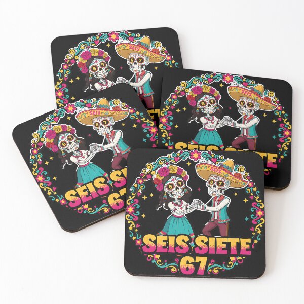 Item preview, Colorful Seis Siete 67 Day Of The Dead Couple Mexican Fiesta Design designed and sold by ArtDesignTp.