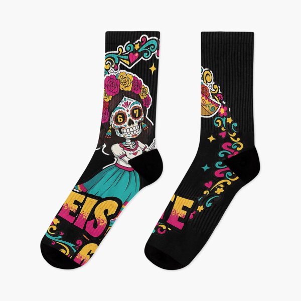 Item preview, Colorful Seis Siete 67 Day Of The Dead Couple Mexican Fiesta Design designed and sold by ArtDesignTp.