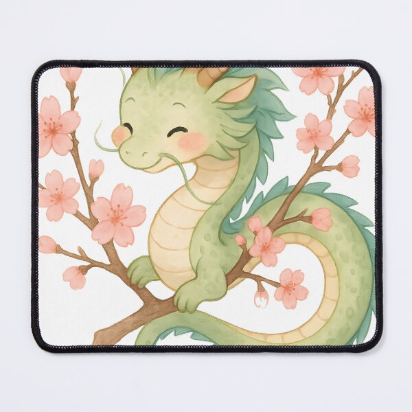 Item preview, Cute Dragon with Cherry Blossoms designed and sold by ArtsyWishesShop.