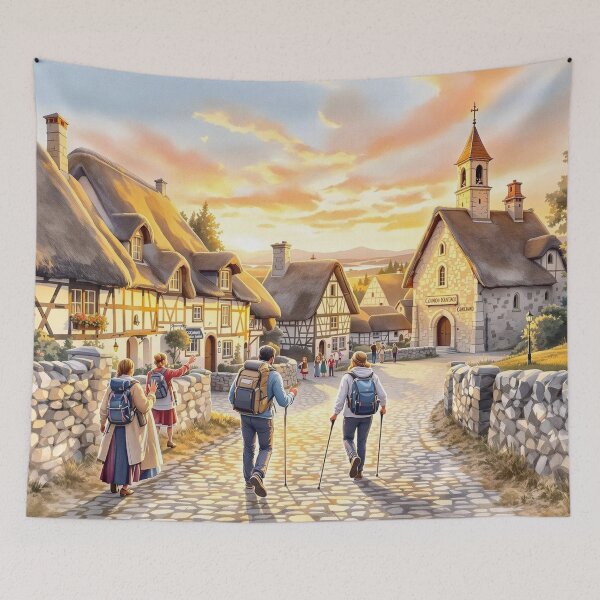 Item preview, Village on the Way of Saint James designed and sold by jefboutique6150.