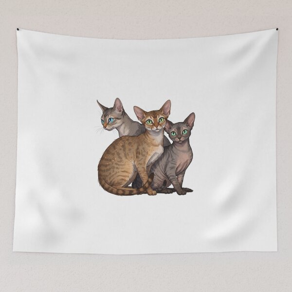 Item preview, My Dear Friends, Merry Christmas, Singapura, Devon Rex, Cornish Rex Cat designed and sold by chipmuckdesignn.