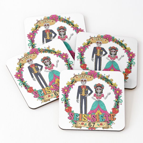 Item preview, Seis Siete 67 Skeleton Couple Fiesta Design designed and sold by ArtDesignTp.