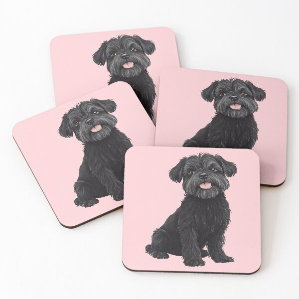 Item preview, Affenpinscher Black Dog Puppy Watercolor (pink) designed and sold by Magnolia Valley Art.