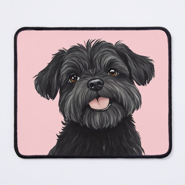 Item preview, Affenpinscher Black Dog Puppy Watercolor (pink) designed and sold by Magnolia Valley Art.