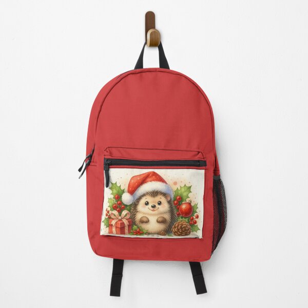 Item preview, Cute Christmas hedgehog with Santa hat designed and sold by Unvergessenart.
