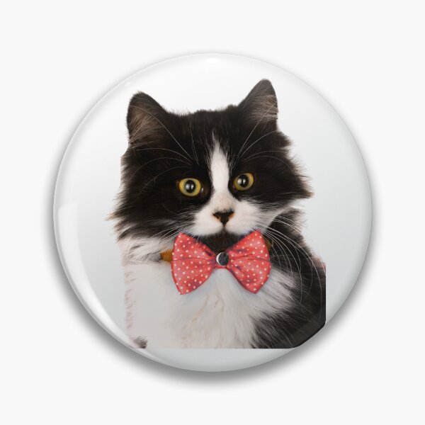Item preview, Fluffy Tuxedo Cat with Red Bow Tie designed and sold by DariaOltes.