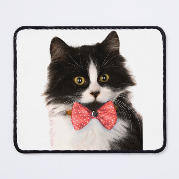 Item preview, Fluffy Tuxedo Cat with Red Bow Tie designed and sold by DariaOltes.