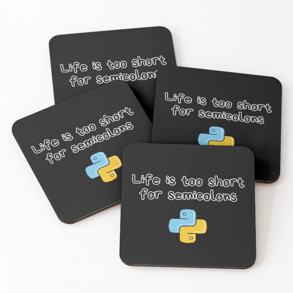 Item preview, Life Is Too Short for Semicolons – Funny Python Programmer Quote T-Shirt designed and sold by mliotard.