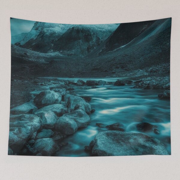 Item preview, Mystic Mountain Stream Under Moonlight designed and sold by PatiMood.