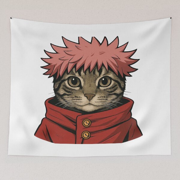 Item preview, Itadori Cat Head (Red Hood) designed and sold by MonikaCuro.