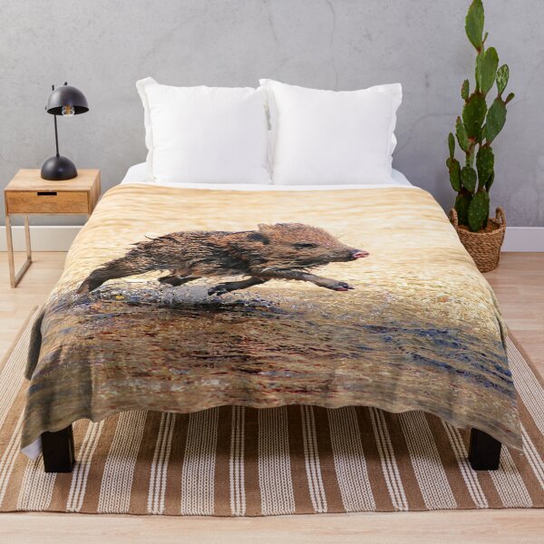 Item preview, Lovely Baby Javelina Running In Water designed and sold by simonjayphotos.