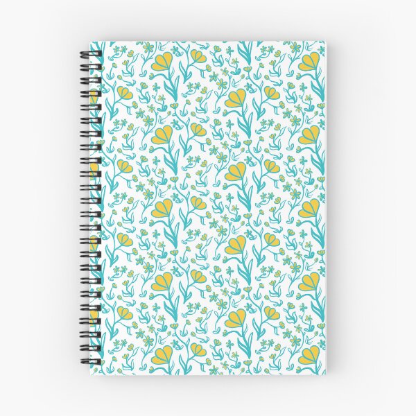 Item preview, Floral Pattern in Turquoise and Yellow designed and sold by LAEC-Shop.