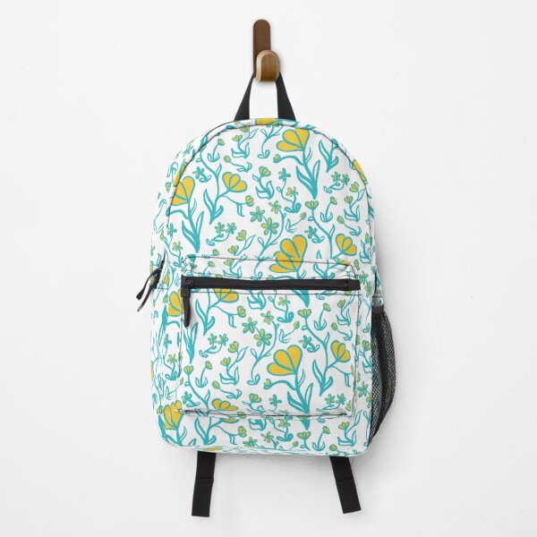 Item preview, Floral Pattern in Turquoise and Yellow designed and sold by LAEC-Shop.