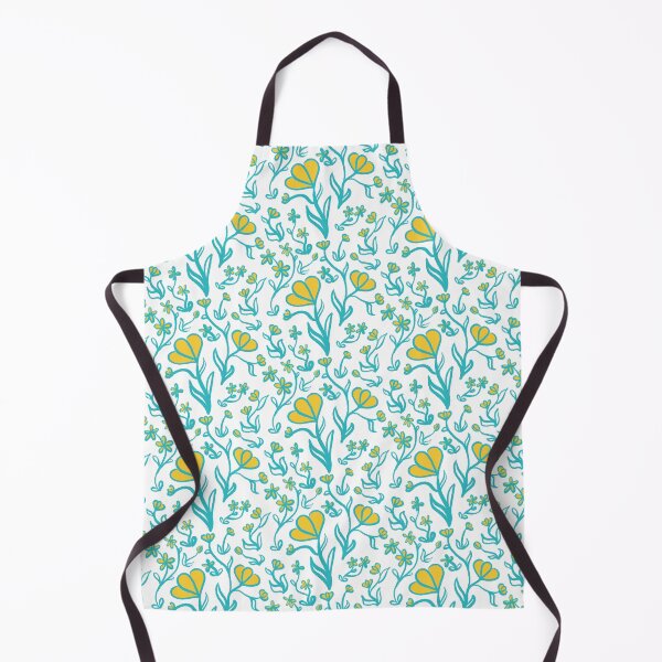 Item preview, Floral Pattern in Turquoise and Yellow designed and sold by LAEC-Shop.