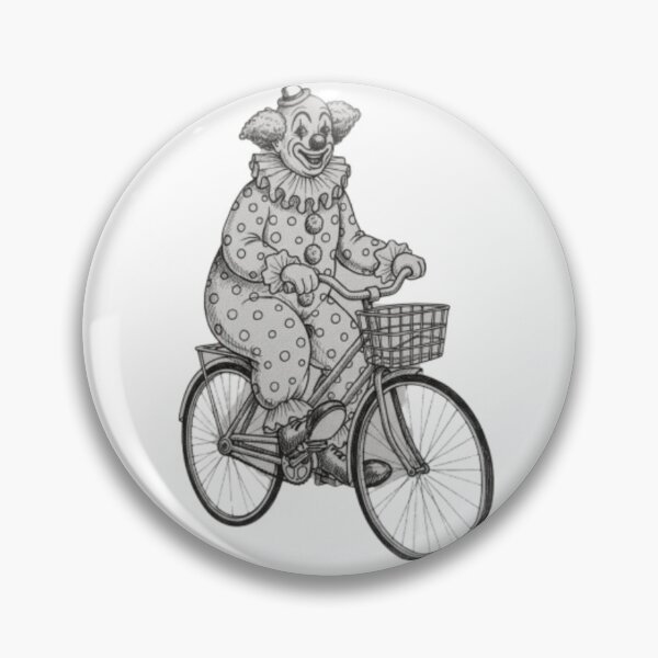 Item preview, Funny Clown Riding a Bicycle – Vintage Circus Illustration | Retro Clown Art designed and sold by Taha Art Designs.
