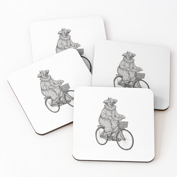 Item preview, Funny Clown Riding a Bicycle – Vintage Circus Illustration | Retro Clown Art designed and sold by Taha Art Designs.