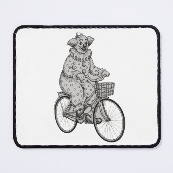 Item preview, Funny Clown Riding a Bicycle – Vintage Circus Illustration | Retro Clown Art designed and sold by Taha Art Designs.