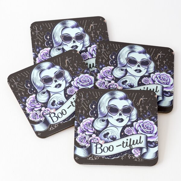 Item preview, Glamorous Ghost 'Boo-tiful' Design with Flowers and Sparkles designed and sold by GardenReign.