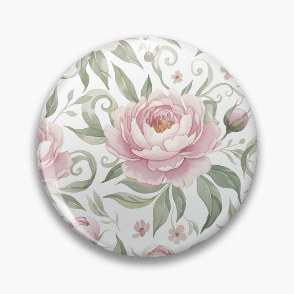 Item preview, Romantic Watercolor Peony and Rose Seamless Pattern – Soft Pink Florals on White Background designed and sold by HolmeProud.