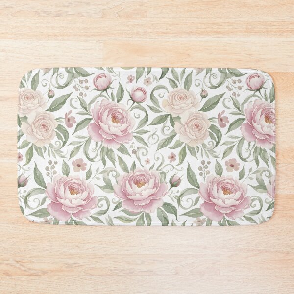 Item preview, Romantic Watercolor Peony and Rose Seamless Pattern – Soft Pink Florals on White Background designed and sold by HolmeProud.