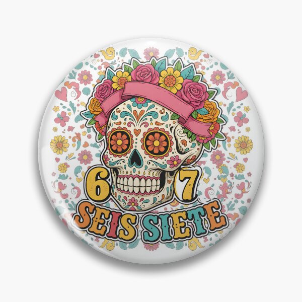 Artikelvorschau, Seis Siete 67 Bunter Totenkopf Mexikanisches Erbe Design entworfen und verkauft von ArtDesignTp.