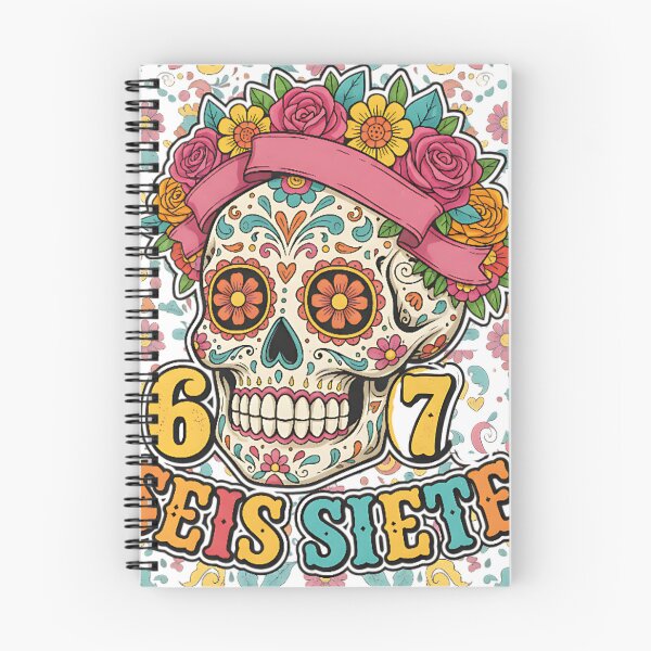 Item preview, Seis Siete 67 Colorful Skull Mexican Heritage Design designed and sold by ArtDesignTp.