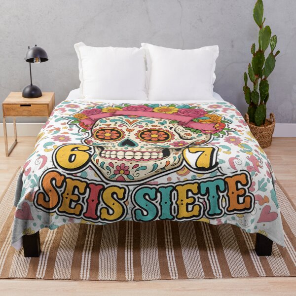 Item preview, Seis Siete 67 Colorful Skull Mexican Heritage Design designed and sold by ArtDesignTp.