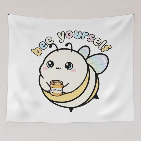Item preview, Bee yourself- aesthetic motivational funny cute sticker designed and sold by vyascreations.