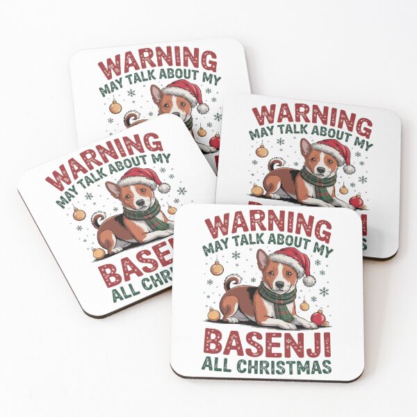 Item preview, Warning: May Talk About My Basenji All Christmas | Funny Basenji Christmas Gift designed and sold by CrunchyGoats.