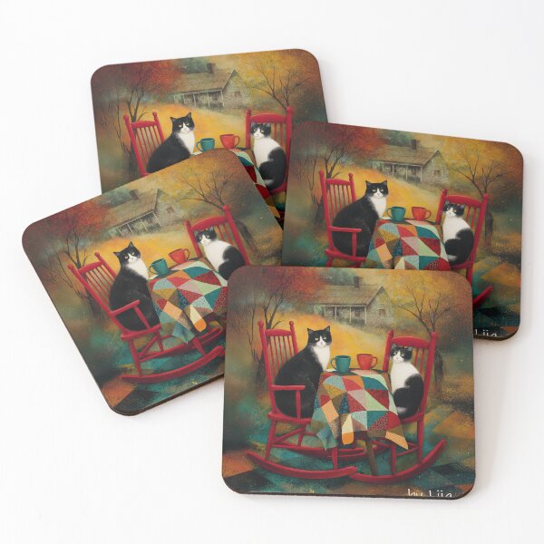Item preview, Cats Enjoying a Cozy Autumn Evening designed and sold by Blue Horse Photo Magic.