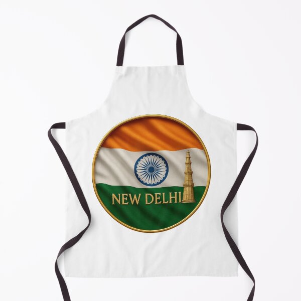 Item preview, New Delhi India Flag Emblem - Golden Qutub Minar Souvenir Design designed and sold by Annika Shurafa.
