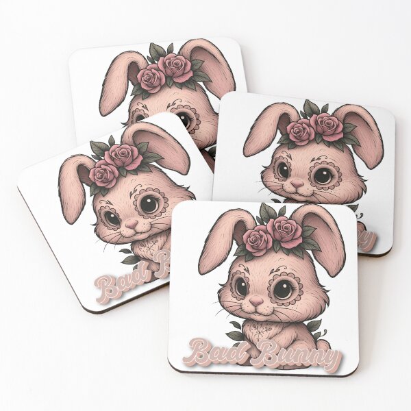 Item preview, Bad Bunny – Cute gothic bunny with roses designed and sold by Ruhrpott-Design.