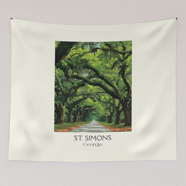 Item preview, St. Simons Island Georgia Avenue of Oaks Art Print designed and sold by TuncGK.