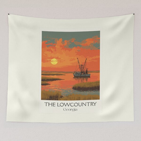 Item preview, Georgia Lowcountry Sunset Art Print designed and sold by TuncGK.