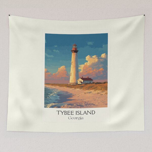 Item preview, Tybee Island Georgia Lighthouse Art Print designed and sold by TuncGK.