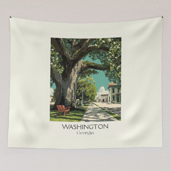 Item preview, Washington Georgia Historic Oak Tree Art Print designed and sold by TuncGK.