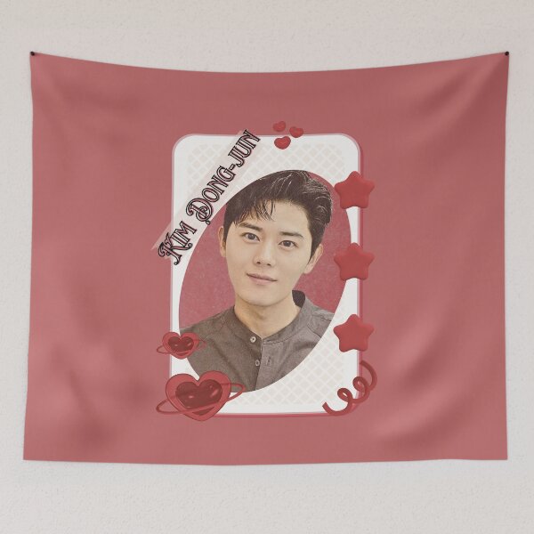Item preview, Kim Dong-jun (김동준) Korean Actor Kdrama Card Red Aesthetic Collage Design designed and sold by AJUNICE STUDIO.