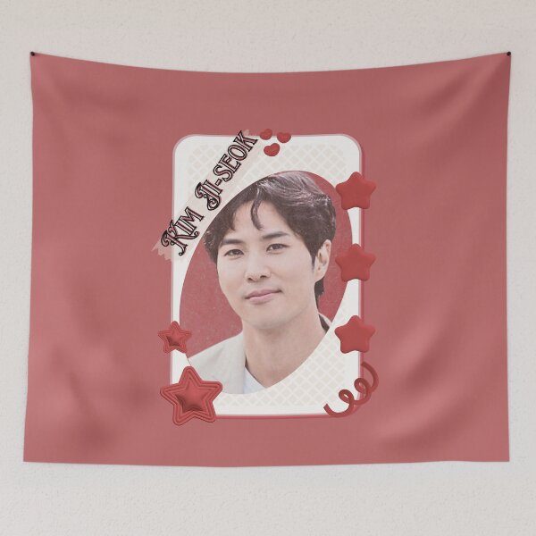 Item preview, Kim Ji-seok (김지석) Korean Actor Kdrama Card Red Aesthetic Collage Design designed and sold by AJUNICE STUDIO.
