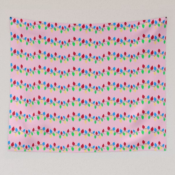 Item preview, Festive Christmas String Lights on Pink designed and sold by DanielleGensler.