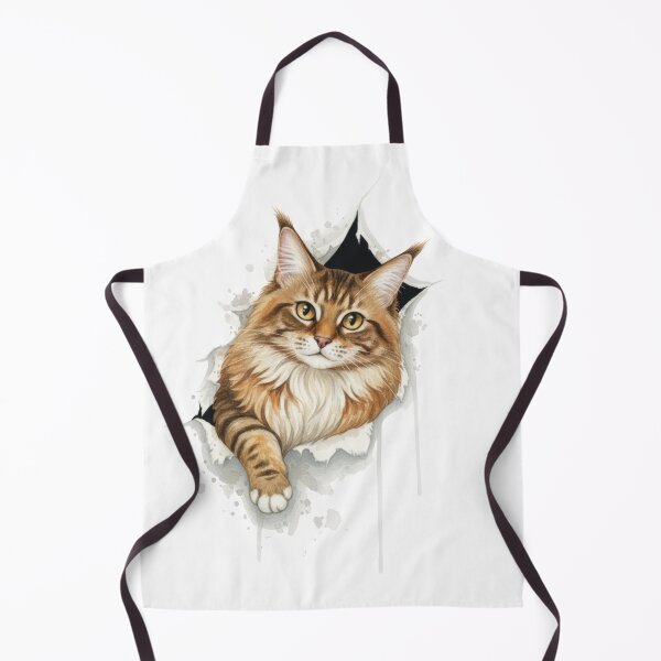 Item preview, Fluffy Tabby Cat Emerging from Torn Paper Hole designed and sold by juthamas8426.