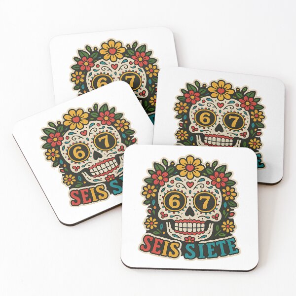Item preview, Seis Siete 67 Floral Sugar Skull Day Of The Dead Design designed and sold by ArtDesignTp.