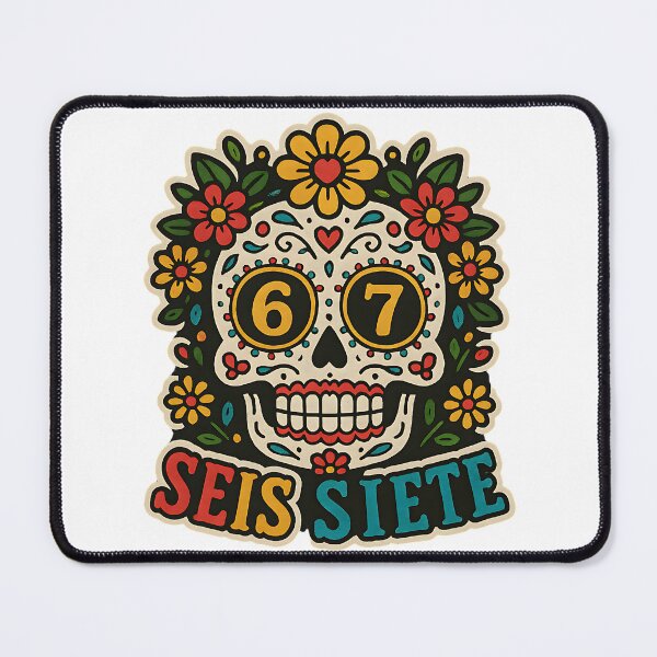 Item preview, Seis Siete 67 Floral Sugar Skull Day Of The Dead Design designed and sold by ArtDesignTp.