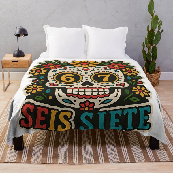 Item preview, Seis Siete 67 Floral Sugar Skull Day Of The Dead Design designed and sold by ArtDesignTp.