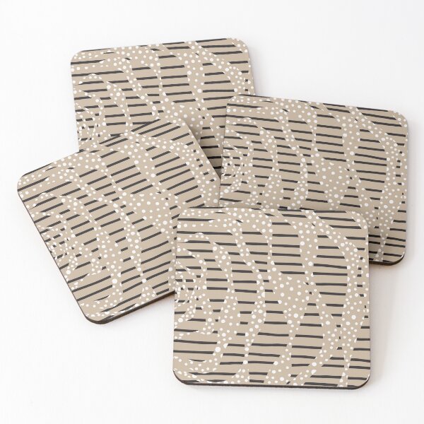Item preview, Spots and Stripes 2 - Taupe, Black and White designed and sold by LAEC-Shop.